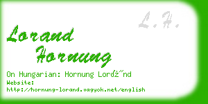 lorand hornung business card